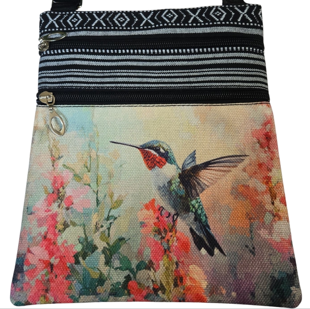 Floral Hummingbird Crossbody Bag - Picture 4 of 7